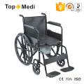 Fauteuil roulant Commode Topmedi en acier avec fauteuil Commode en forme de U